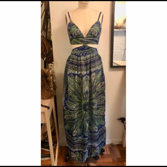 Scarf Print Cut Out Maxi Beach Dress - Picture 5 of 6
